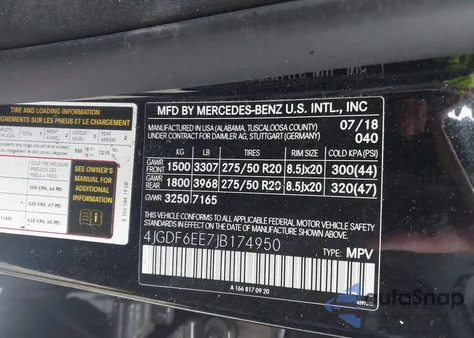 2018 Mercedes-Benz Gls 450 4Matic z USA, uszkodzony, nr VIN 4JGDF6EE7JB174950